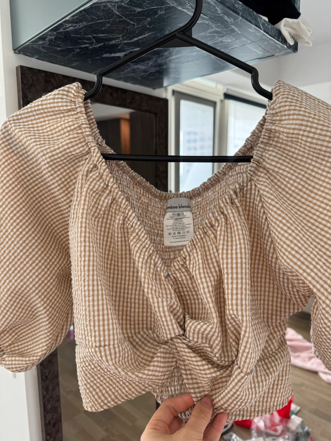 Bamboo Blonde Gingham Top