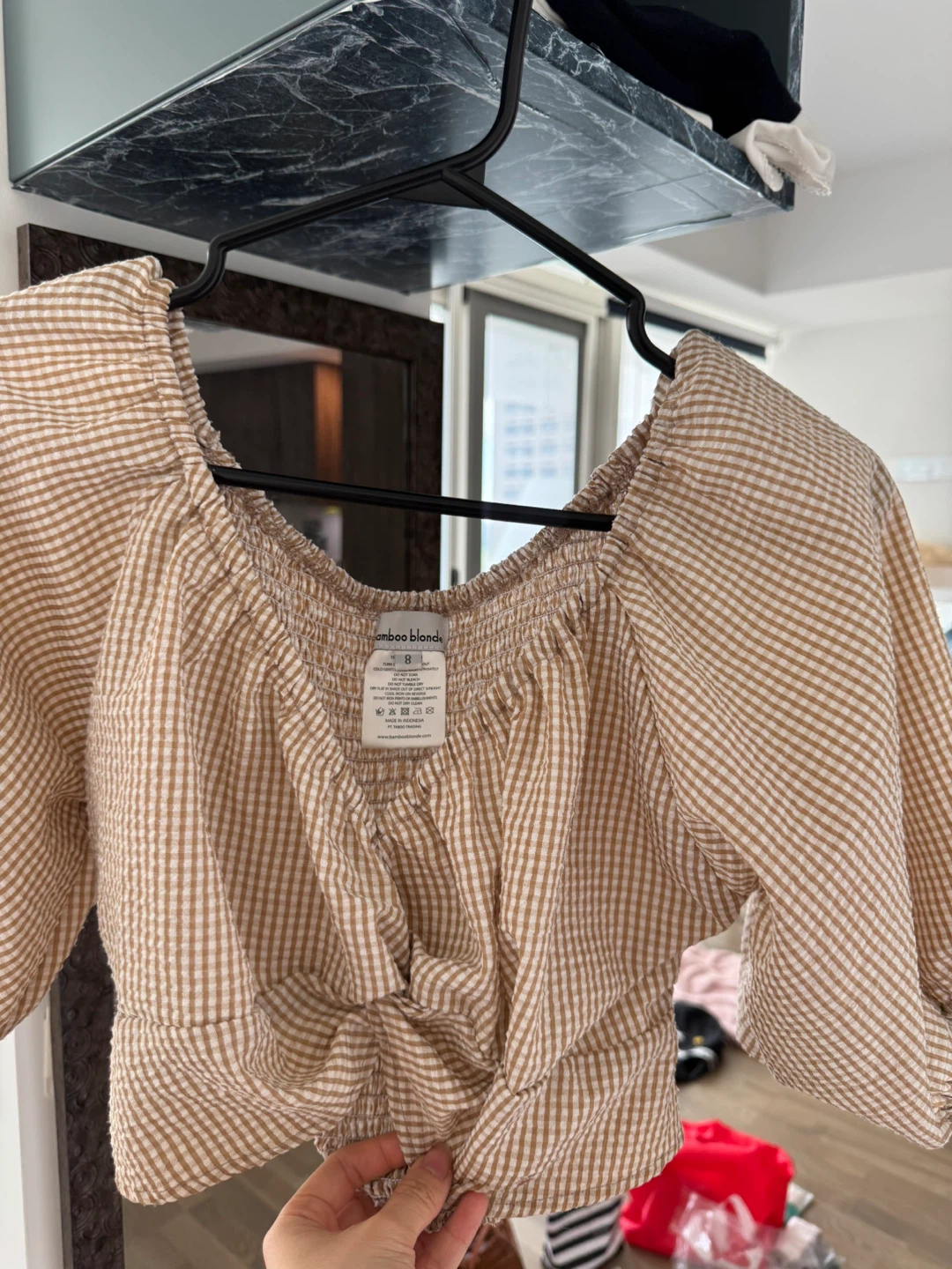 Bamboo Blonde Gingham Top - photo 3