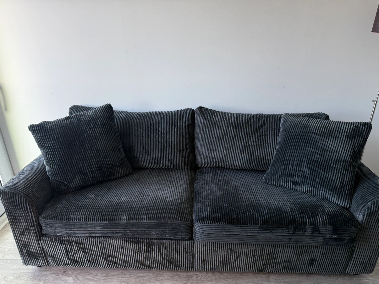 Dark Grey Corduroy Sofa