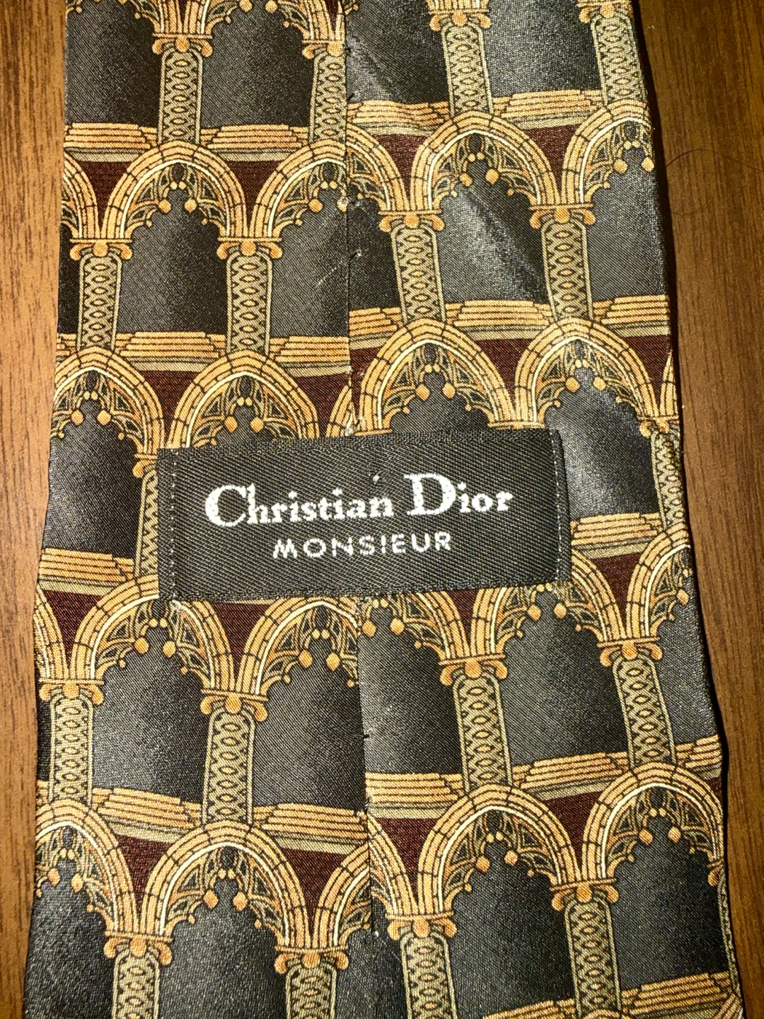 Christian Dior Monsieur 100% Silk Vintage Tie – Gothic Arch - photo 2