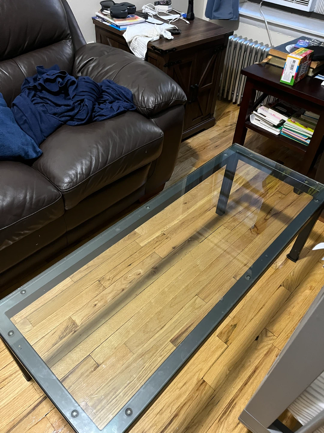 Glass and Metal Coffee Table