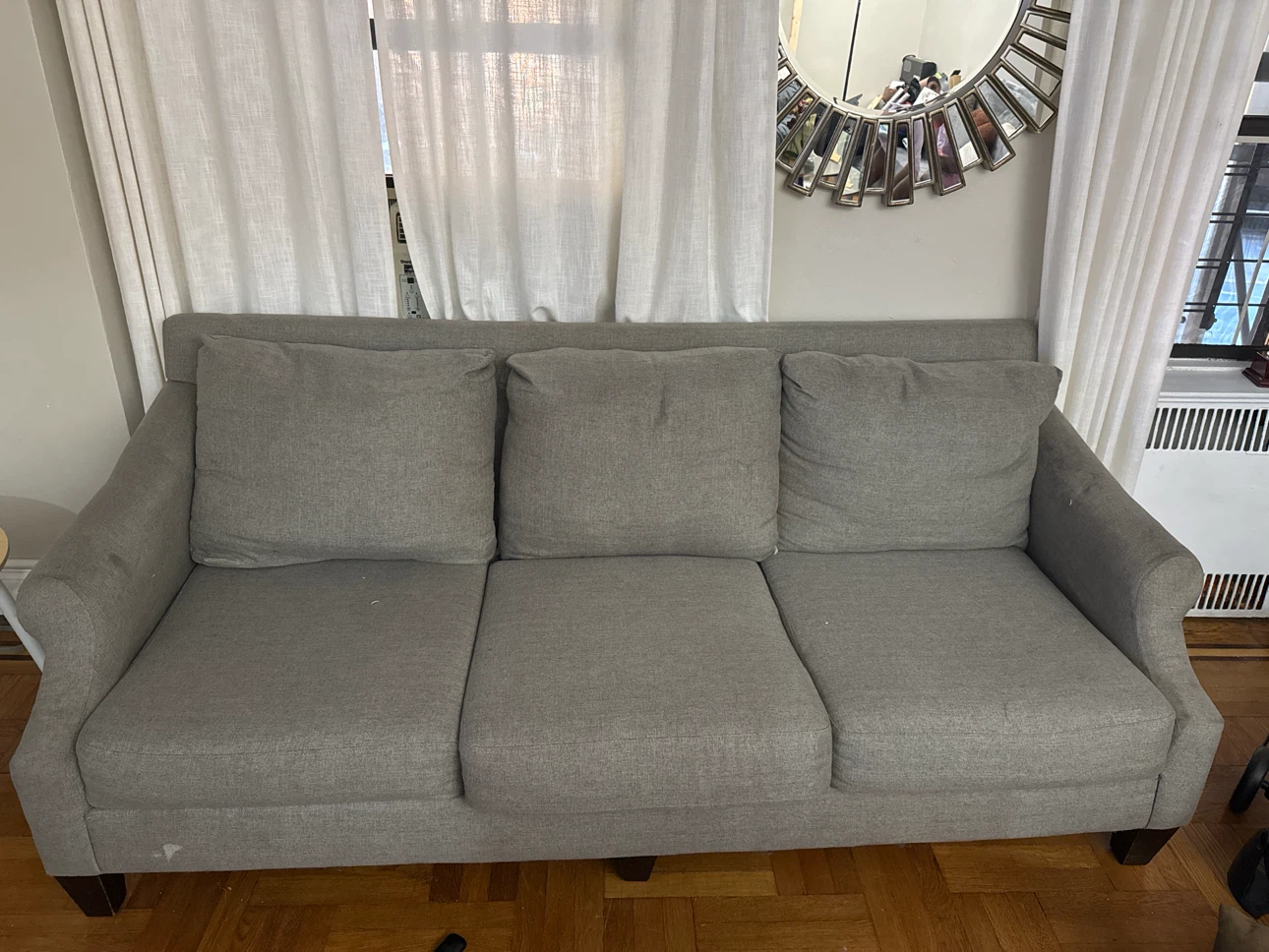 Gray Three-Seater Sofa