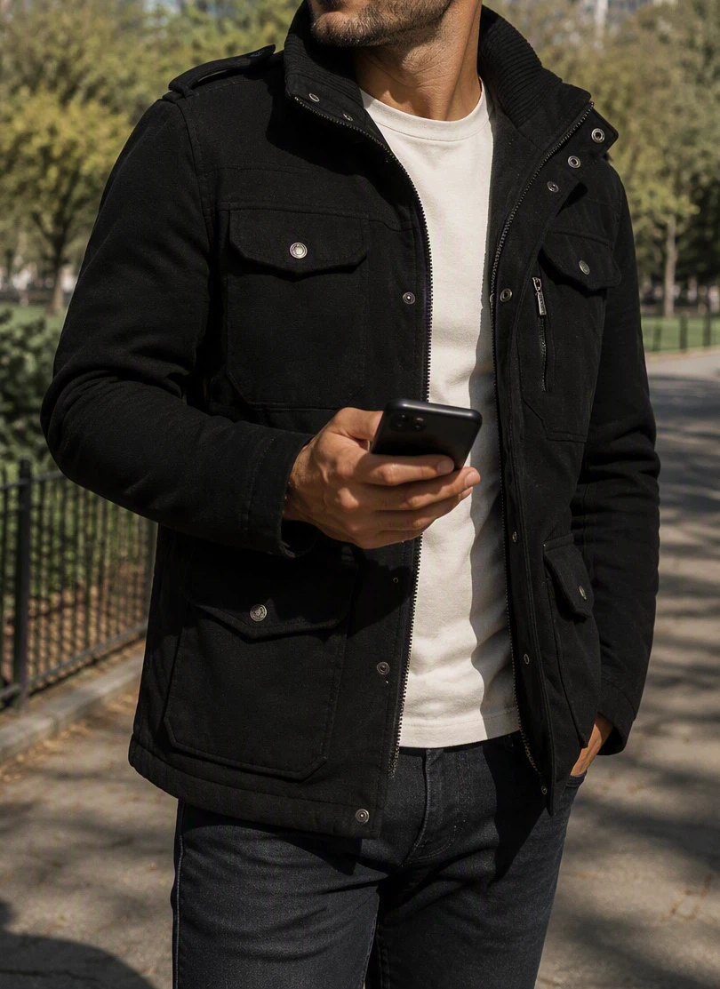 Levi's Men Military Black Jacket Medium - photo 3