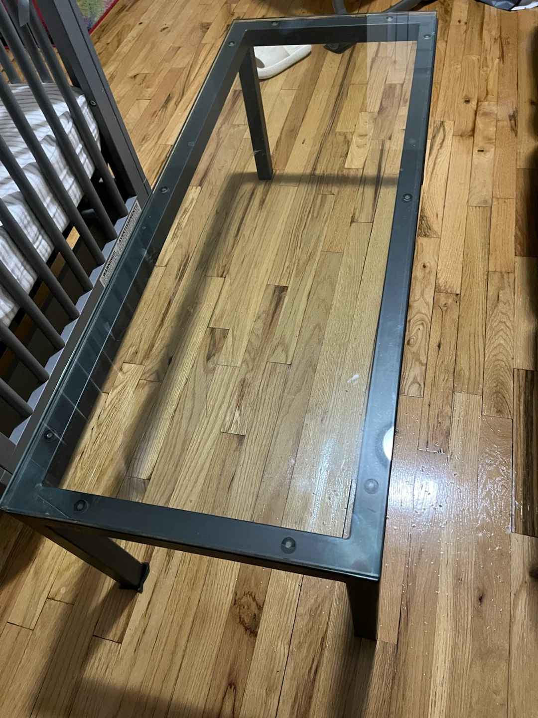 Glass and Metal Coffee Table - photo 3