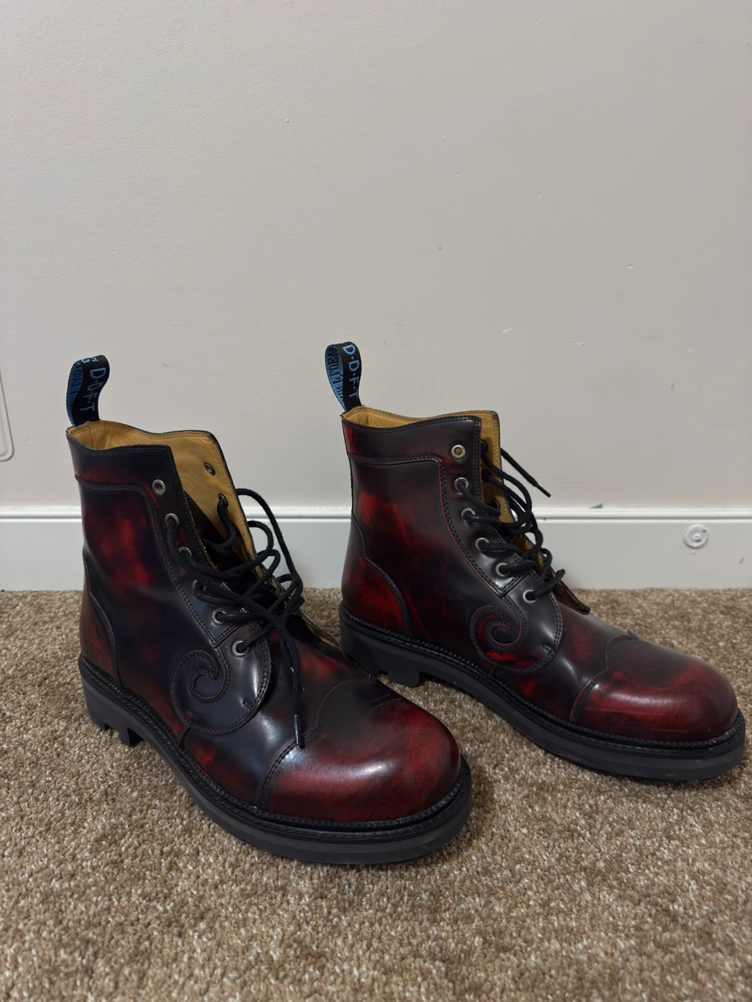 John Fluevog Derby Swirl – Burgundy – Men’s 11.5