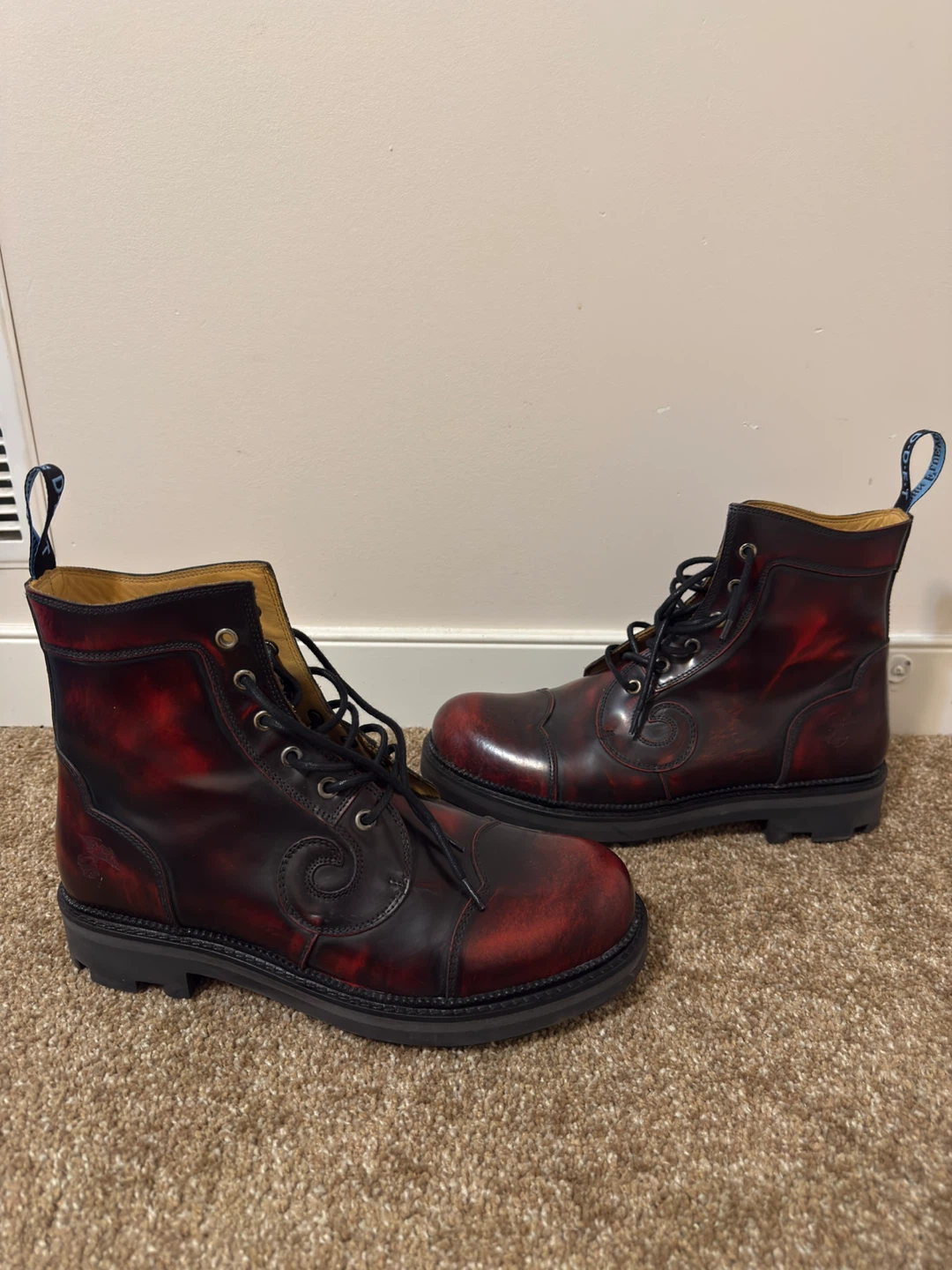 John Fluevog Derby Swirl – Burgundy – Men’s 11.5 - photo 2