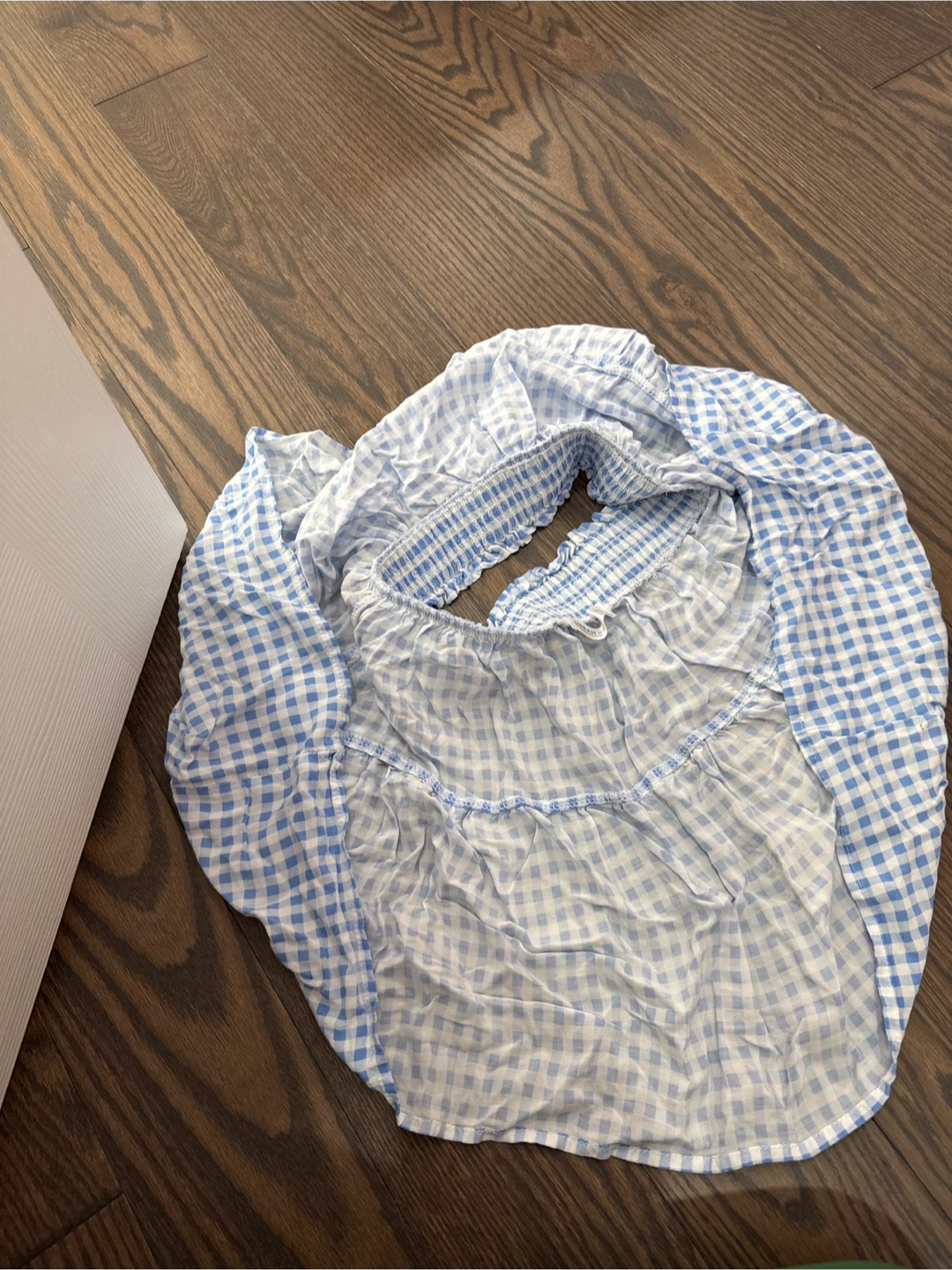 Blue and White Gingham Ruffled Skirt - photo 2