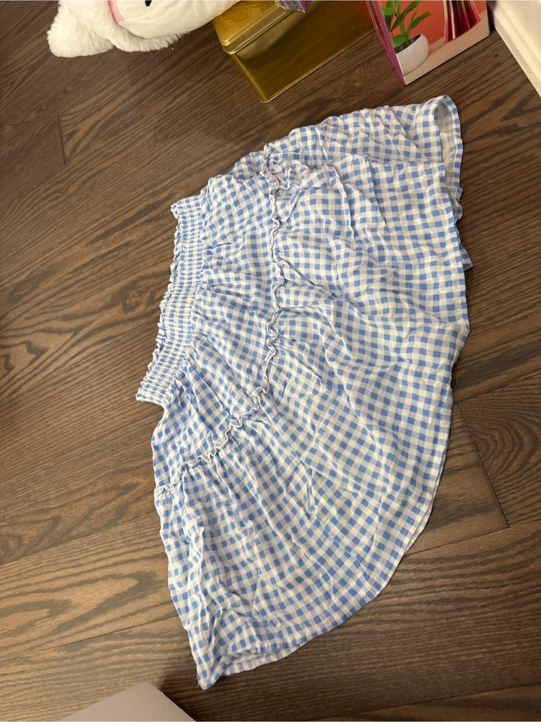 Blue and White Gingham Ruffled Skirt - photo 3