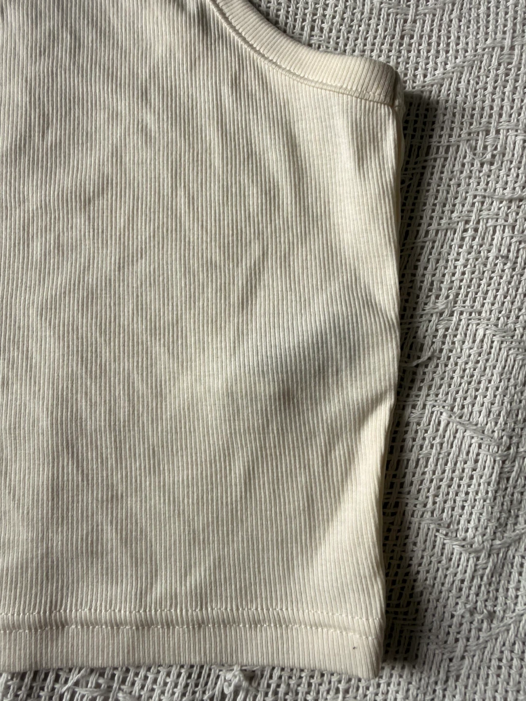 H&M Divided Ribbed Tank Top Off-White, Size:XS - photo 4