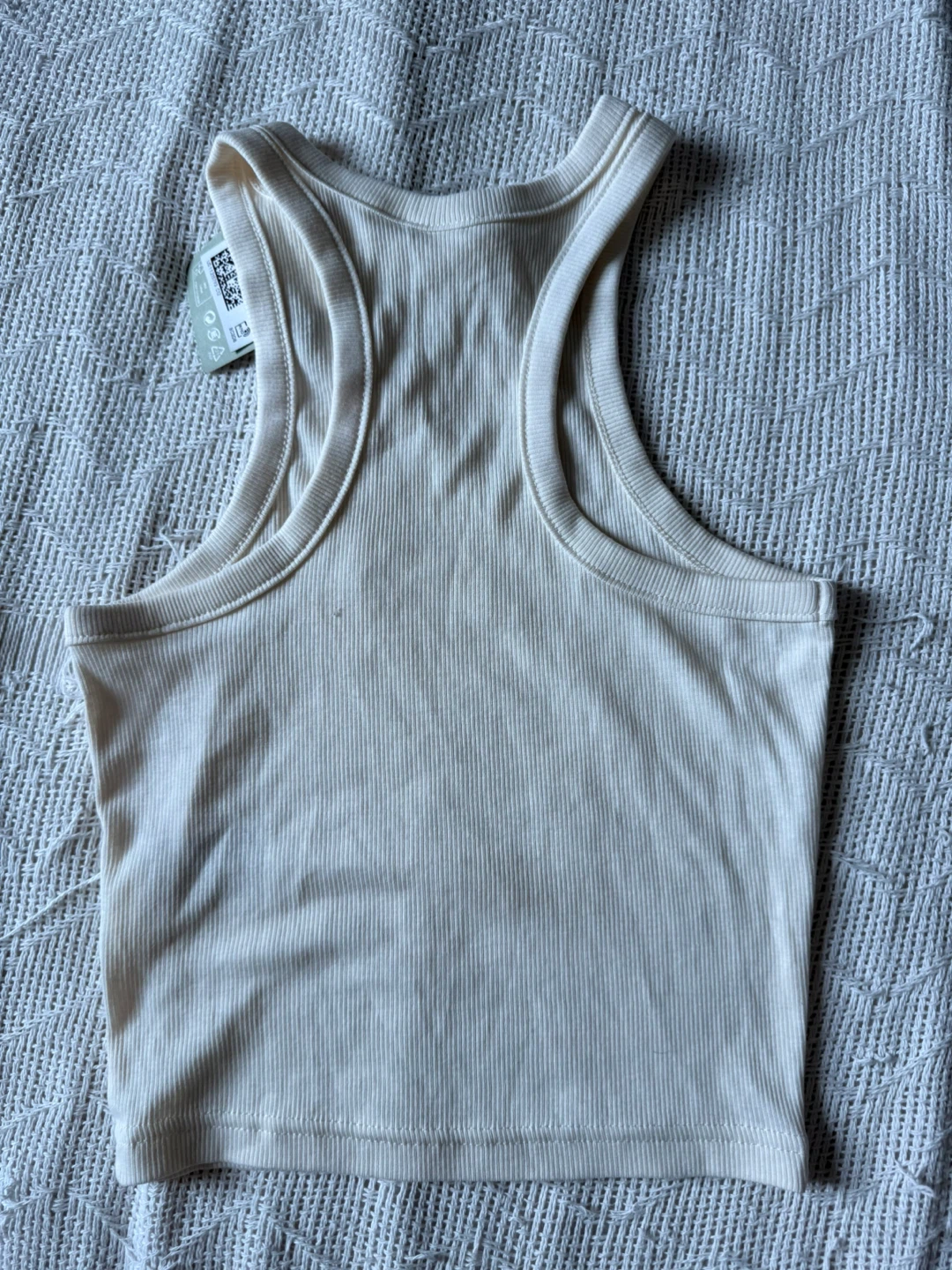 H&M Divided Ribbed Tank Top Off-White, Size:XS - photo 5