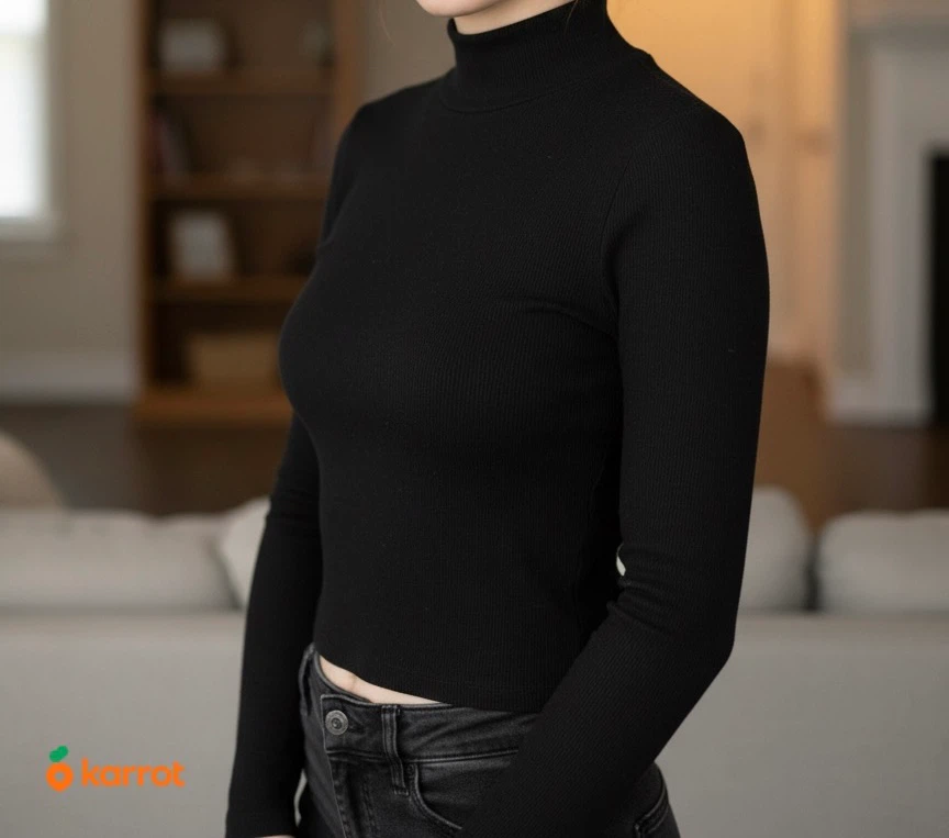 American Eagle Black Mock Neck Top - photo 3