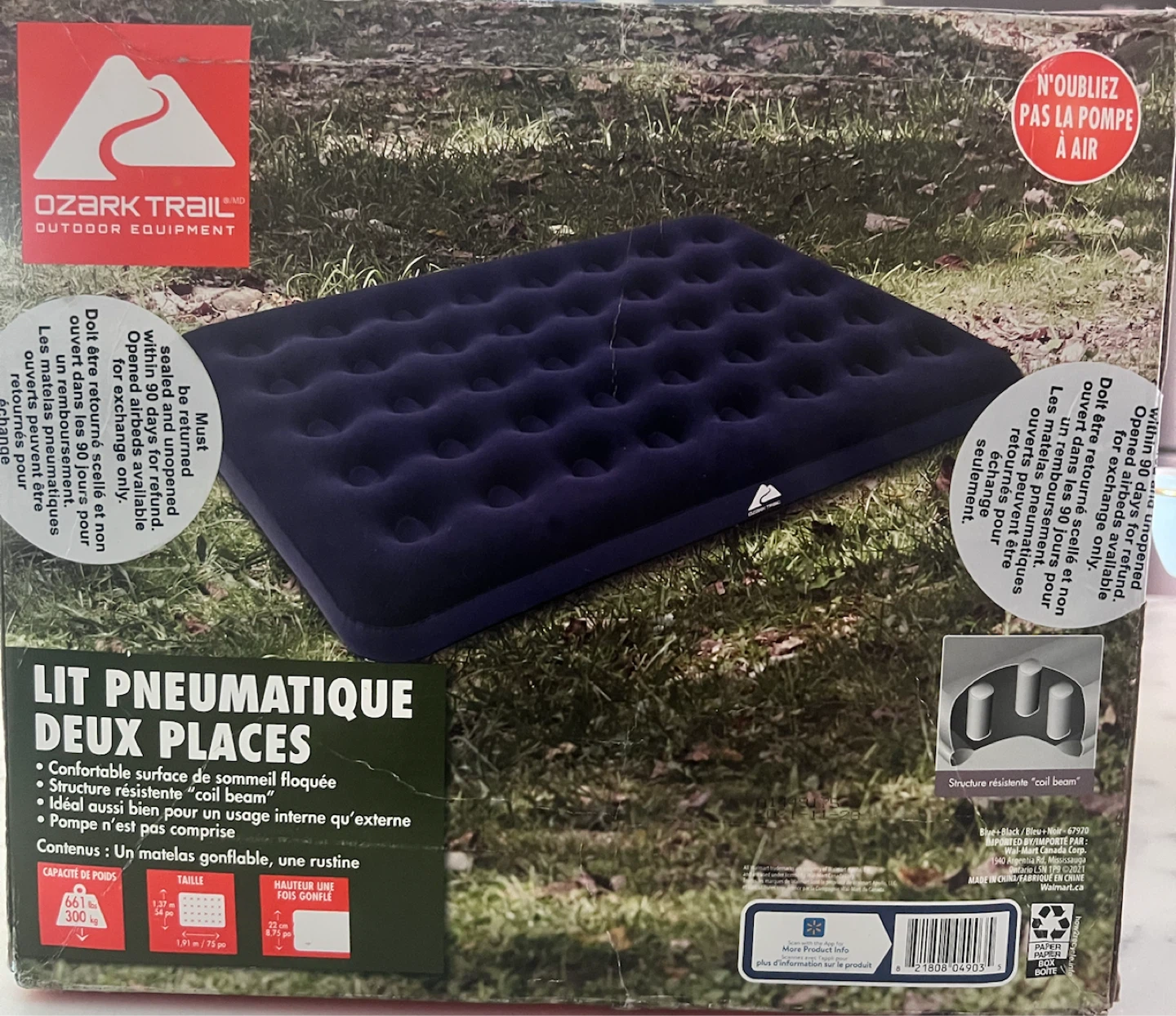 Ozark Trail Double Air Mattress and Intex Pump