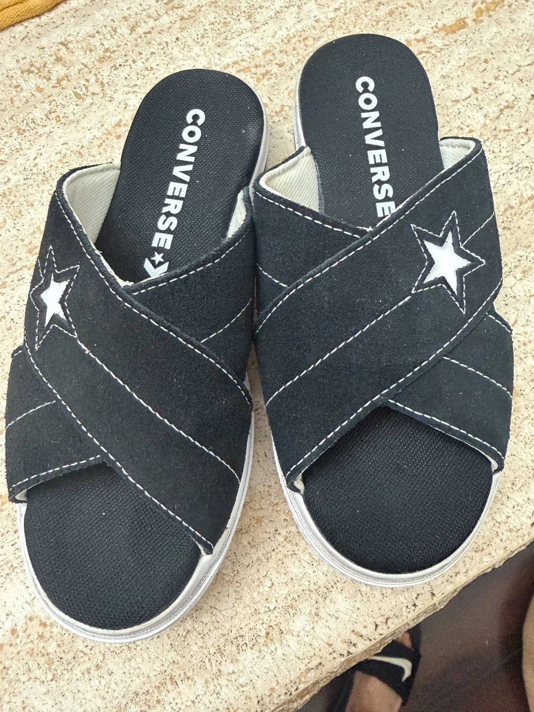 Converse One Star Platform Slides Black