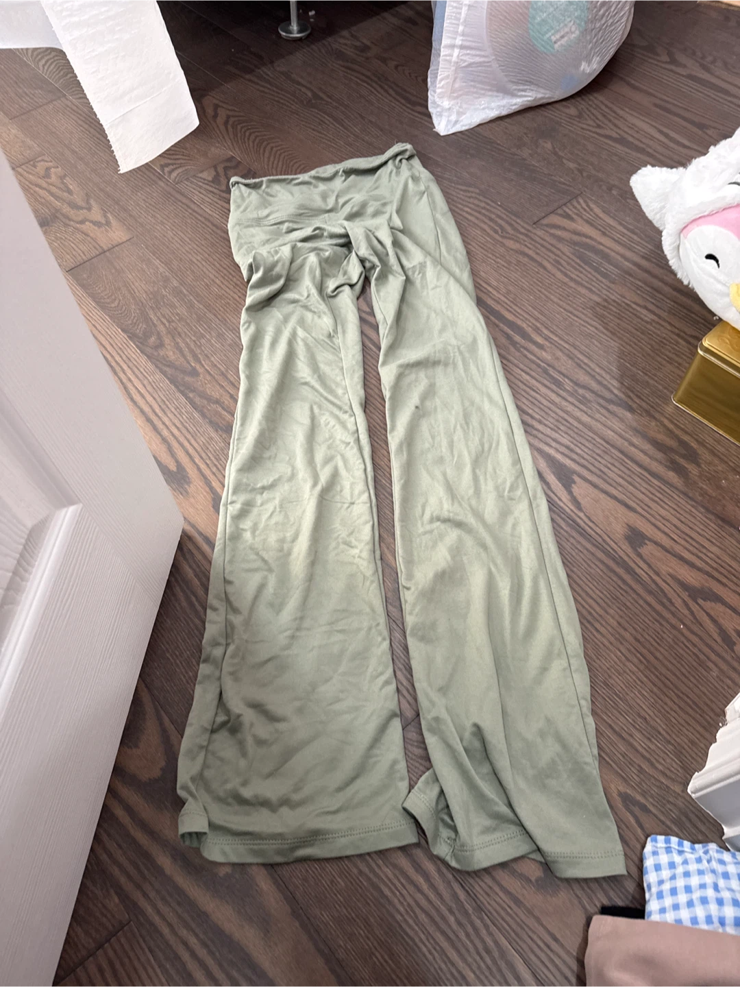 Olive Green Flare Leggings