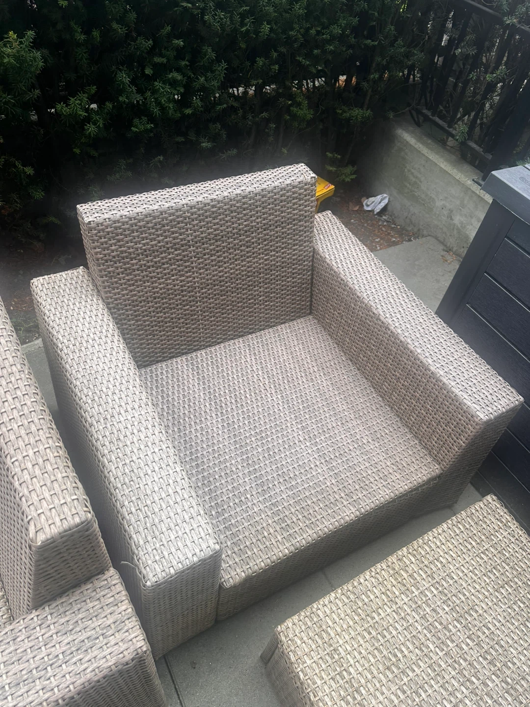 Wicker Patio Armchairs and Ottoman - photo 2