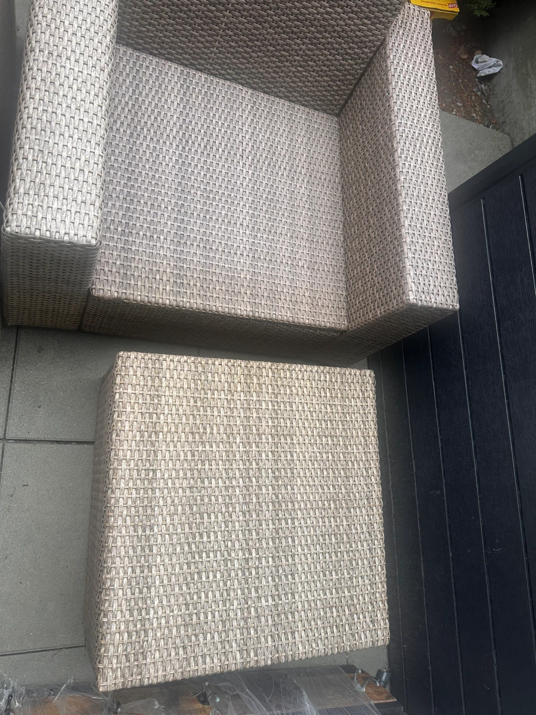 Wicker Patio Armchairs and Ottoman - photo 3