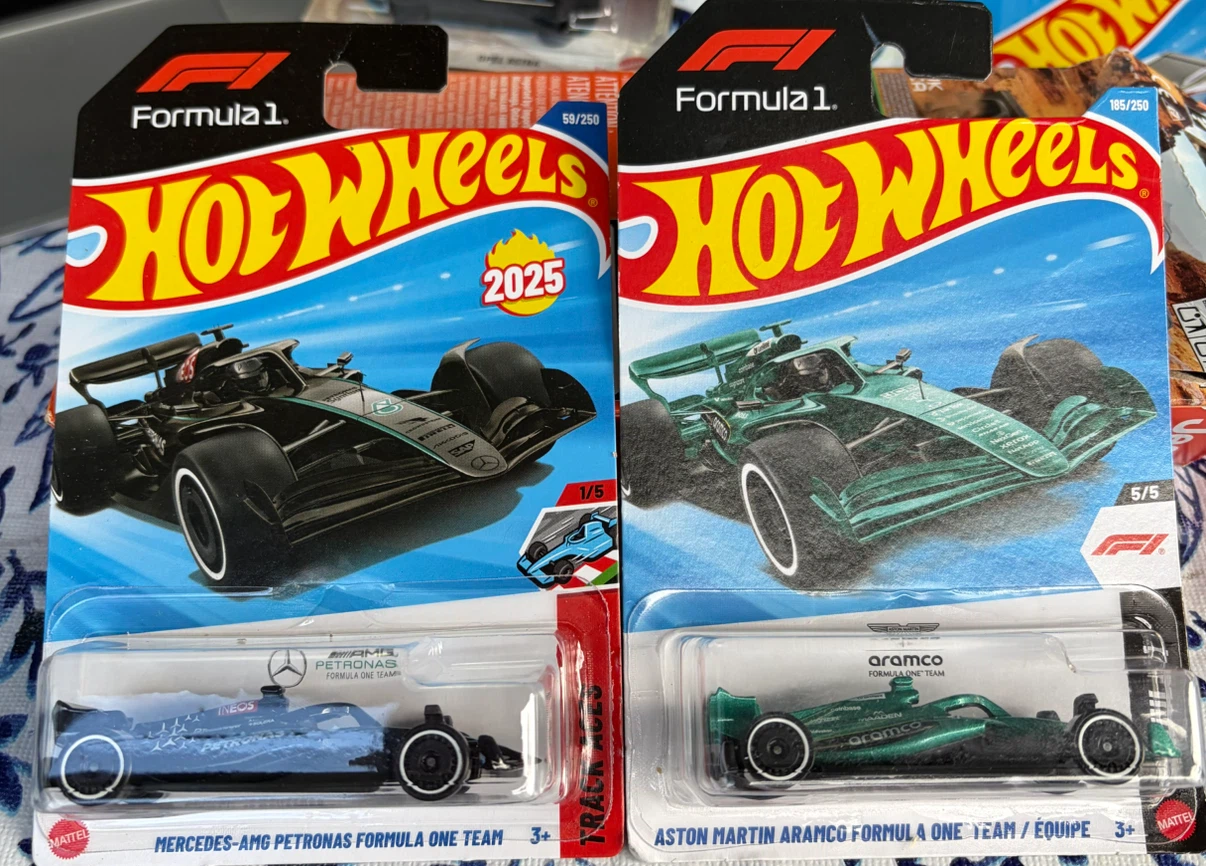 Two Hot Wheels Formula 1 Diecast Cars