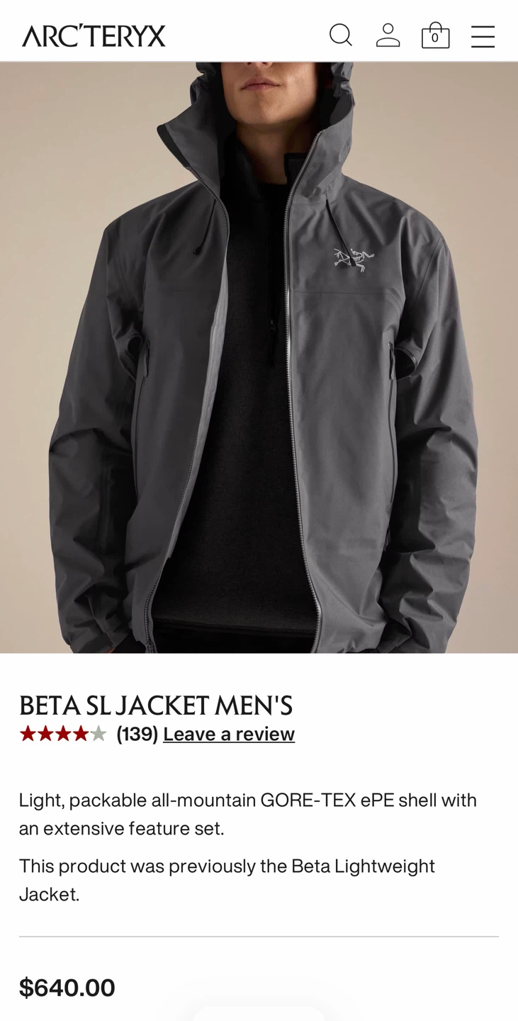 Arc'teryx Beta SL Jacket for Men – Size Small – Sapphire - photo 2