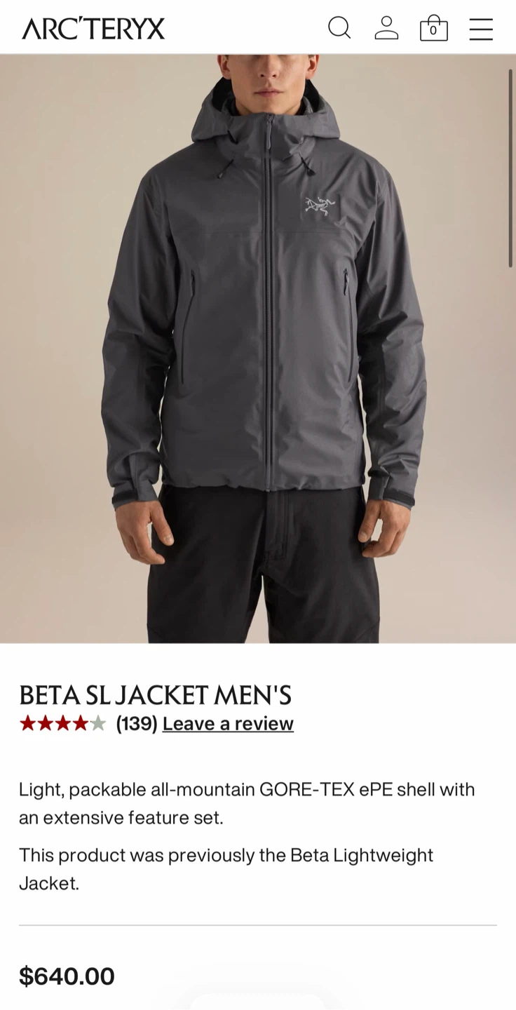 Arc'teryx Beta SL Jacket for Men – Size Small – Sapphire - photo 3