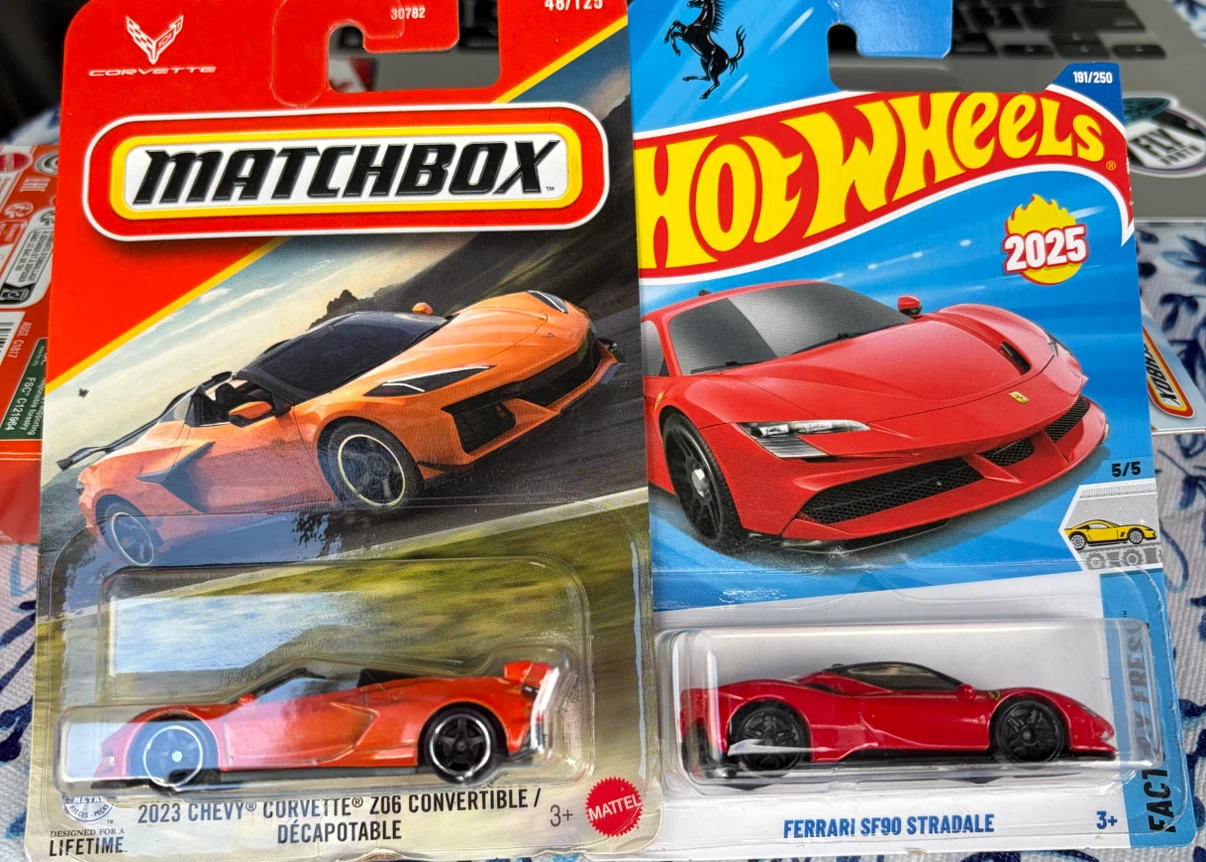 Matchbox Chevy Corvette Z06 & Hot Wheels Ferrari SF90