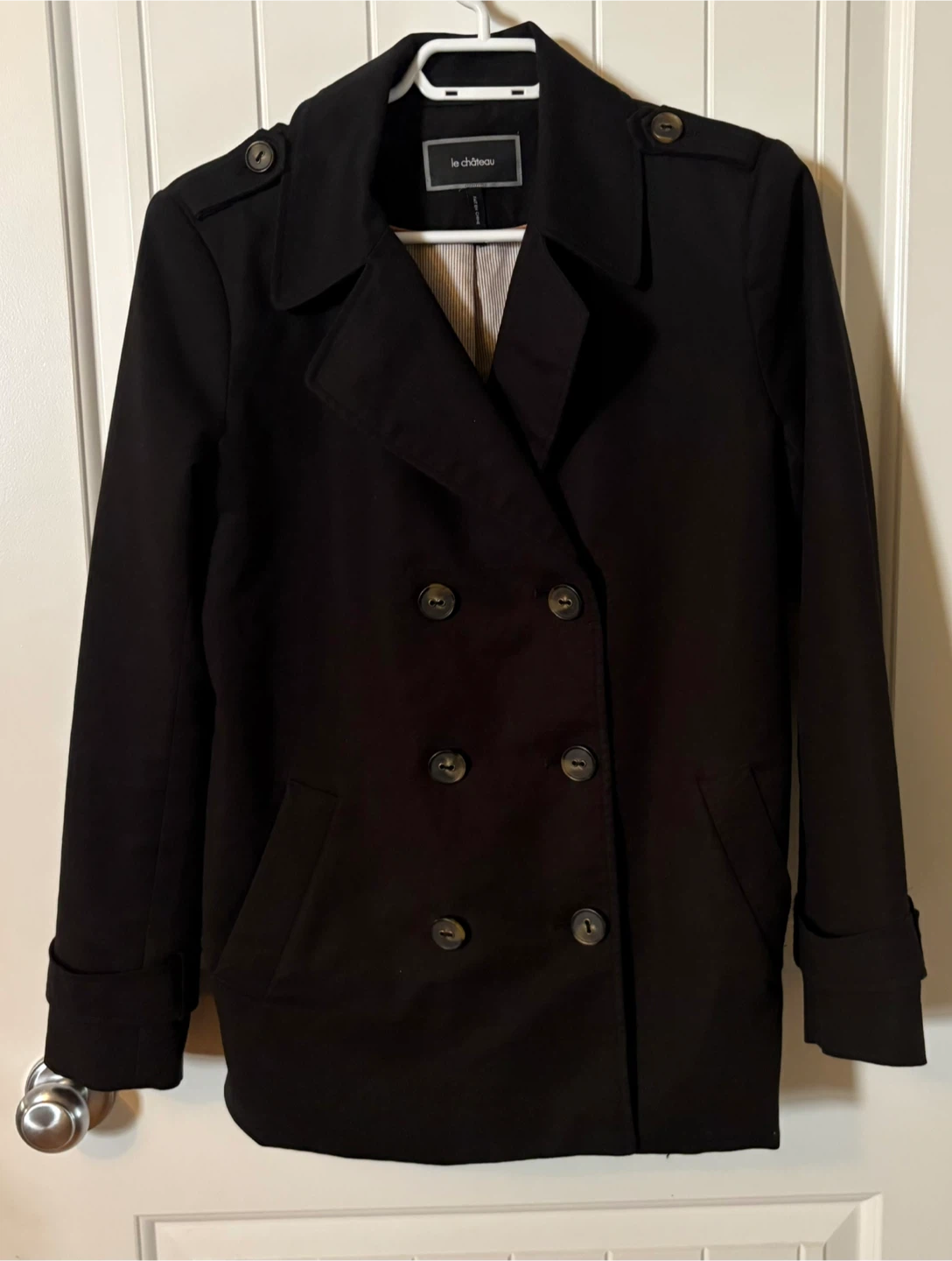Le Château Women’s Black Double Breasted Trench Coat