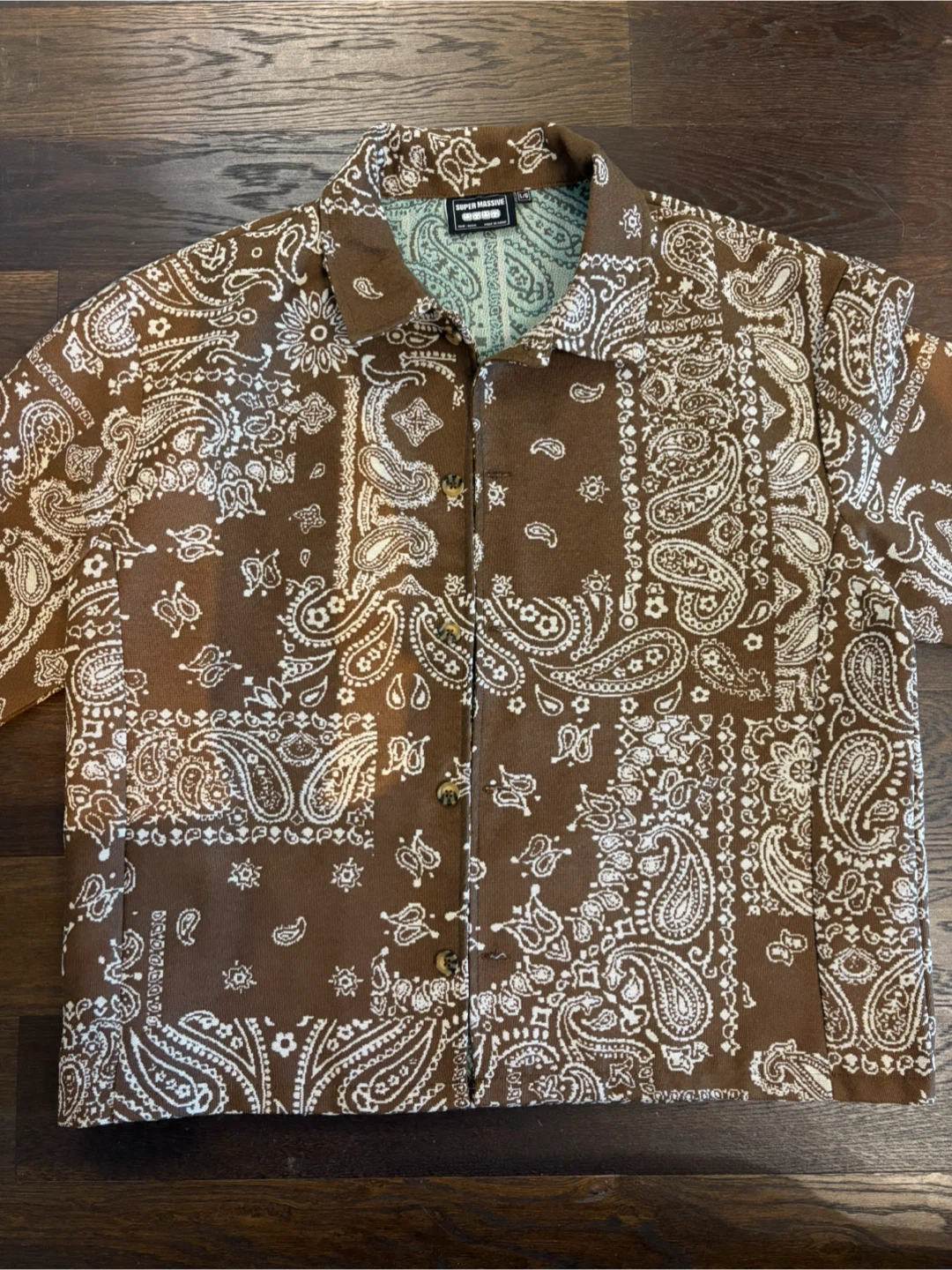 New mens Super Massive Paisley Bandana Button-Up Shirt Jacket