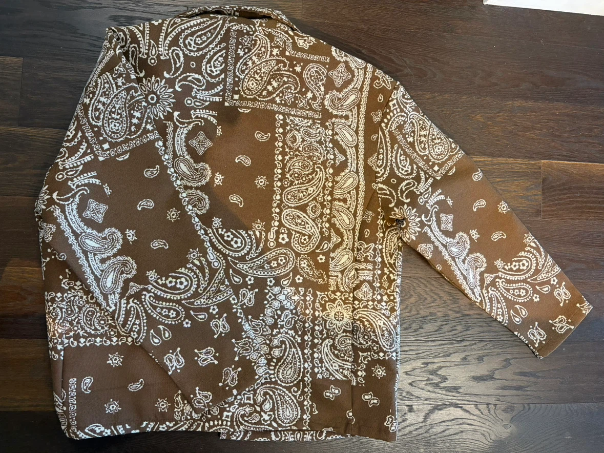 New mens Super Massive Paisley Bandana Button-Up Shirt Jacket - photo 5
