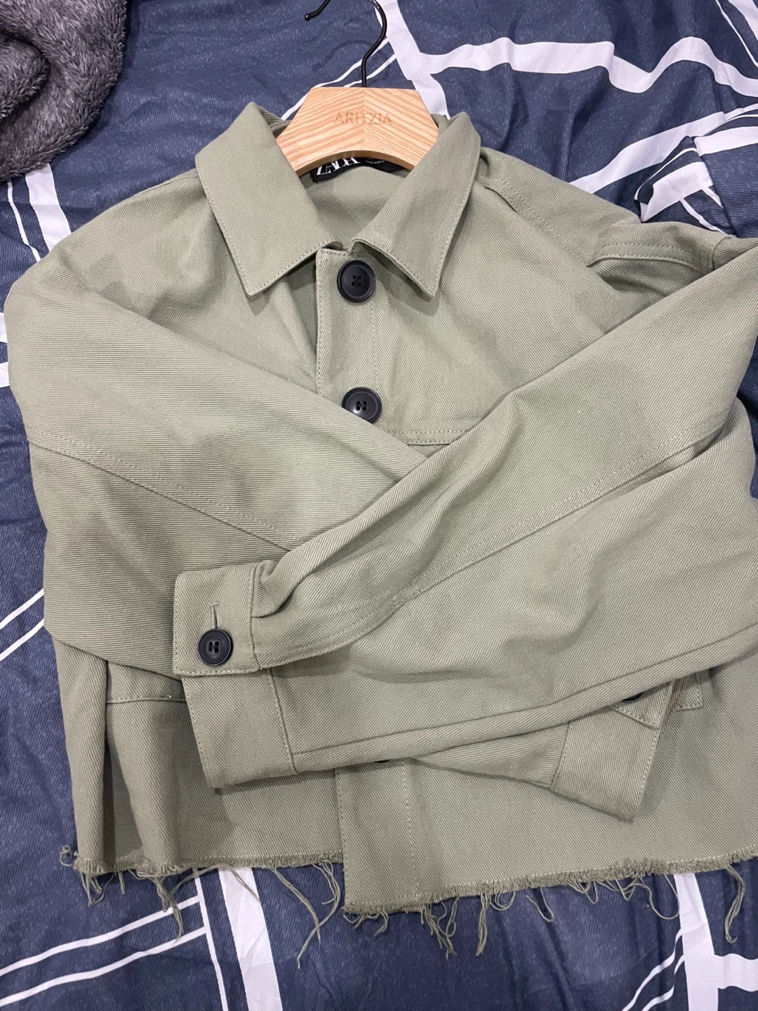 Zara Olive Green Cropped Jacket - photo 2