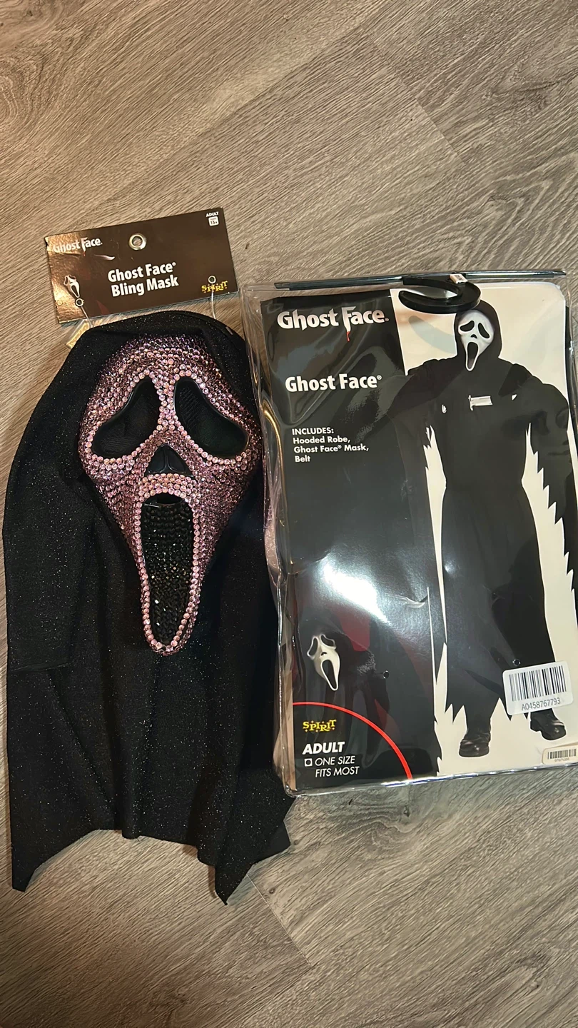 Pink Ghostface Mask + Ghostface Costume Brand New