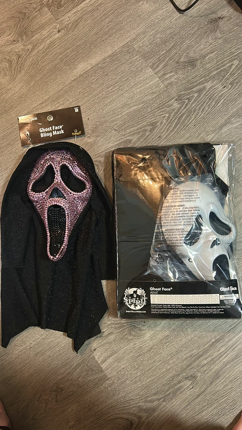 Pink Ghostface Mask + Ghostface Costume Brand New - photo 2