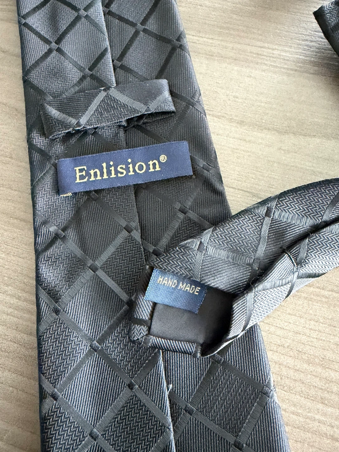Enlision Black Patterned Tie and Pocket Square Set - photo 4