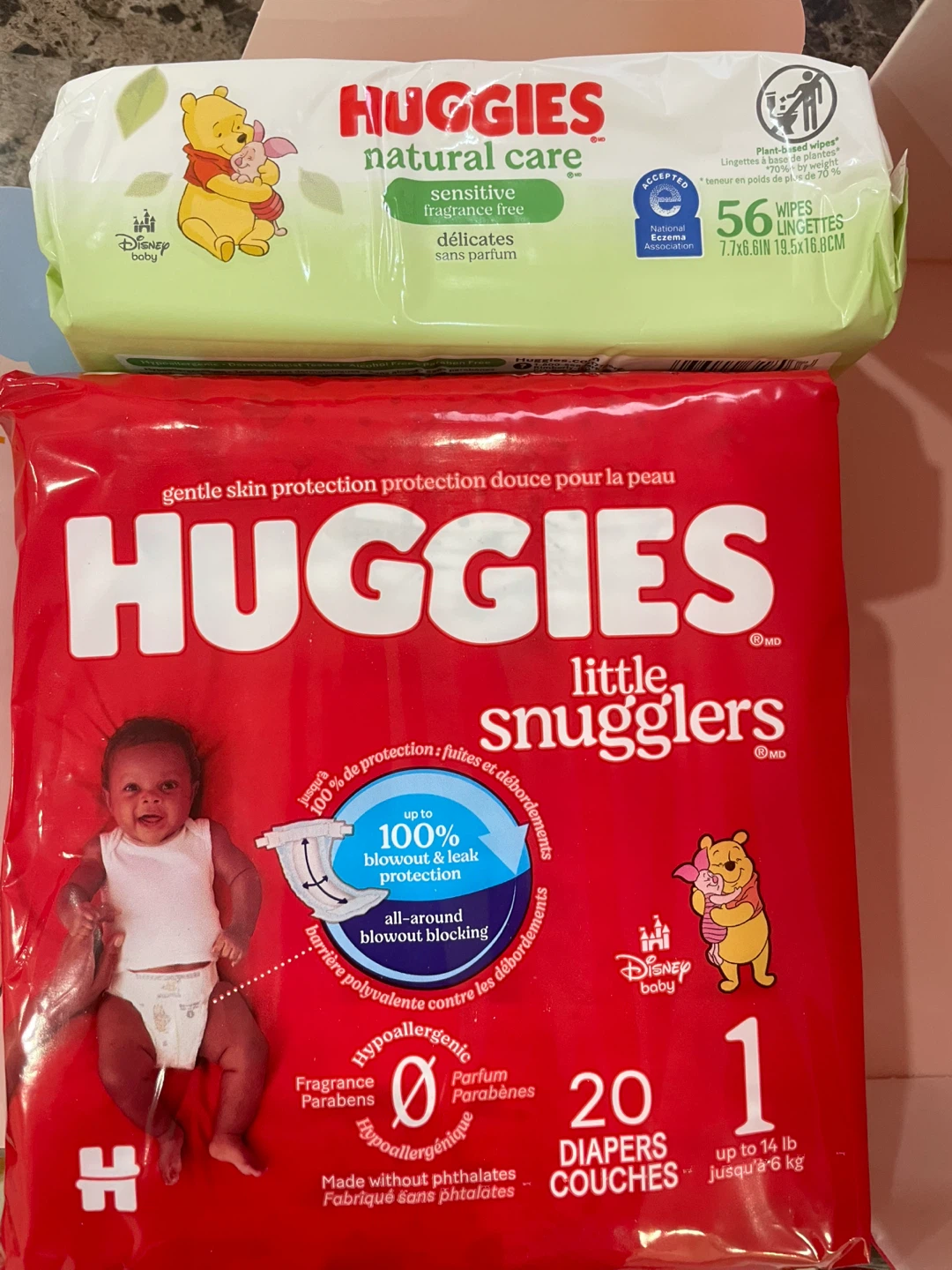 Huggies Size 1 Diapers and Wipes