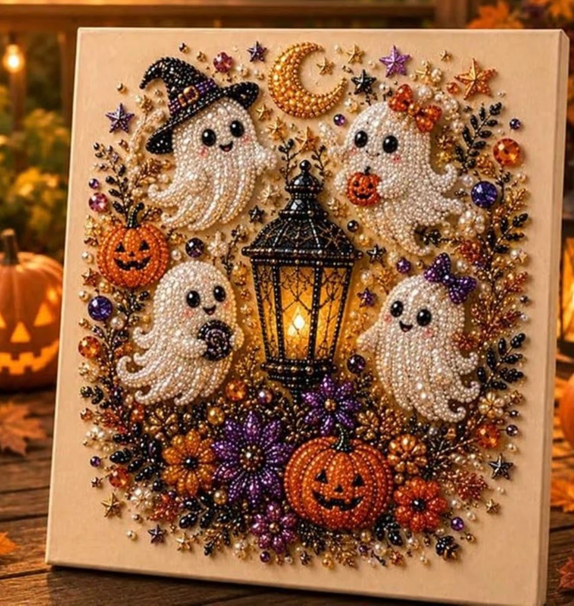 Halloween ghost diamond painting kit