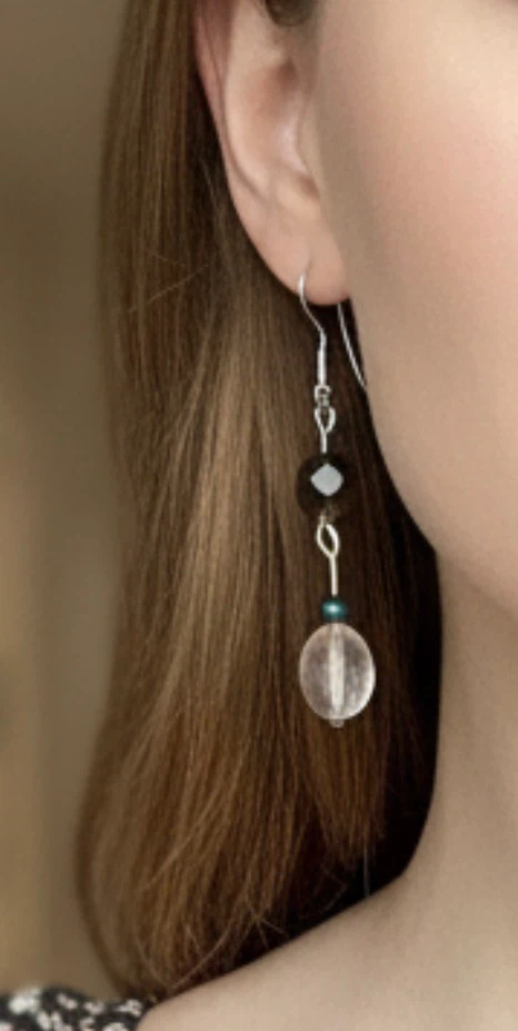 Beaded dangle earrings - photo 3