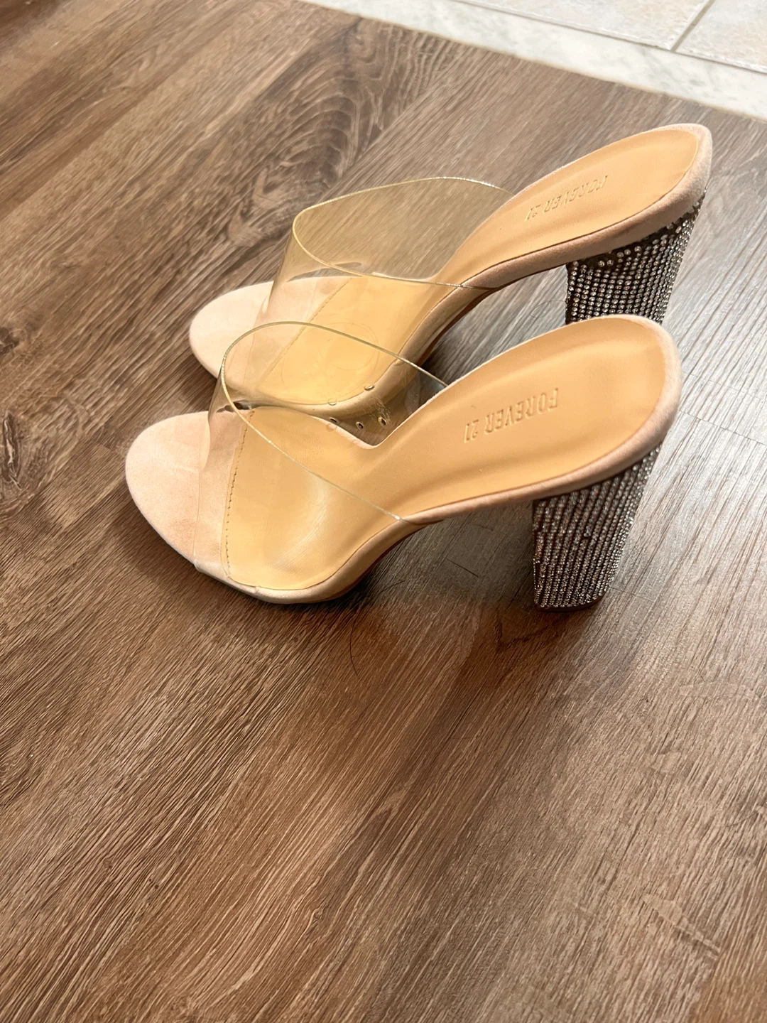 Forever 21 Rhinestone Block Heel Mules - photo 4