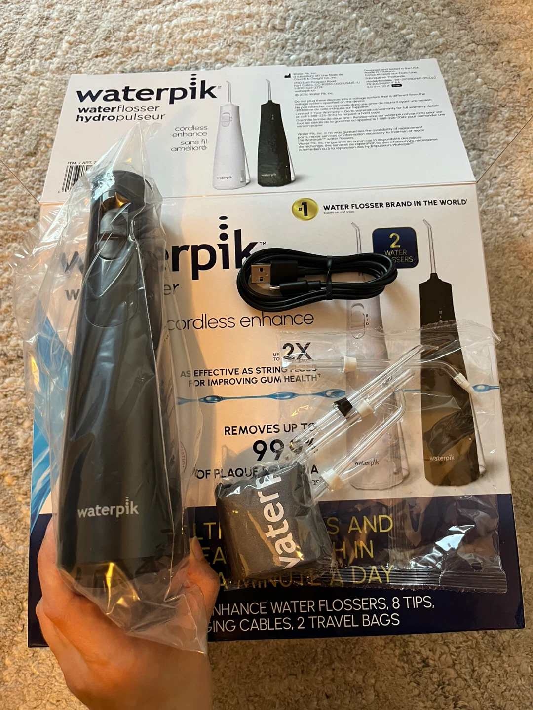 Waterpik Cordless Enhance Water Flosser BLACK ONLY - photo 2