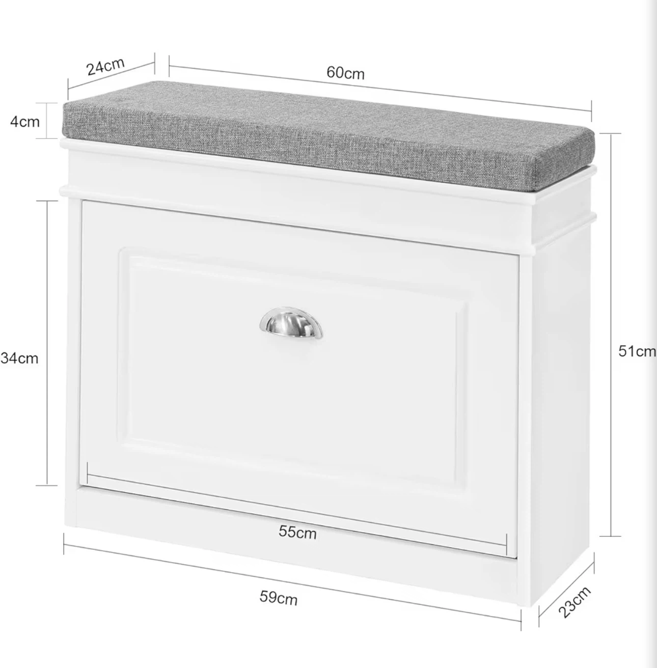 White Entryway Shoe Storage Bench and Cabinet Set - photo 4