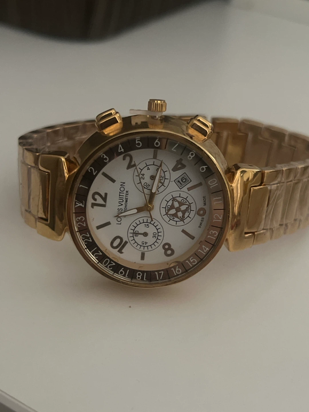 Louis Vuitton Chronometer Gold Tone Watch