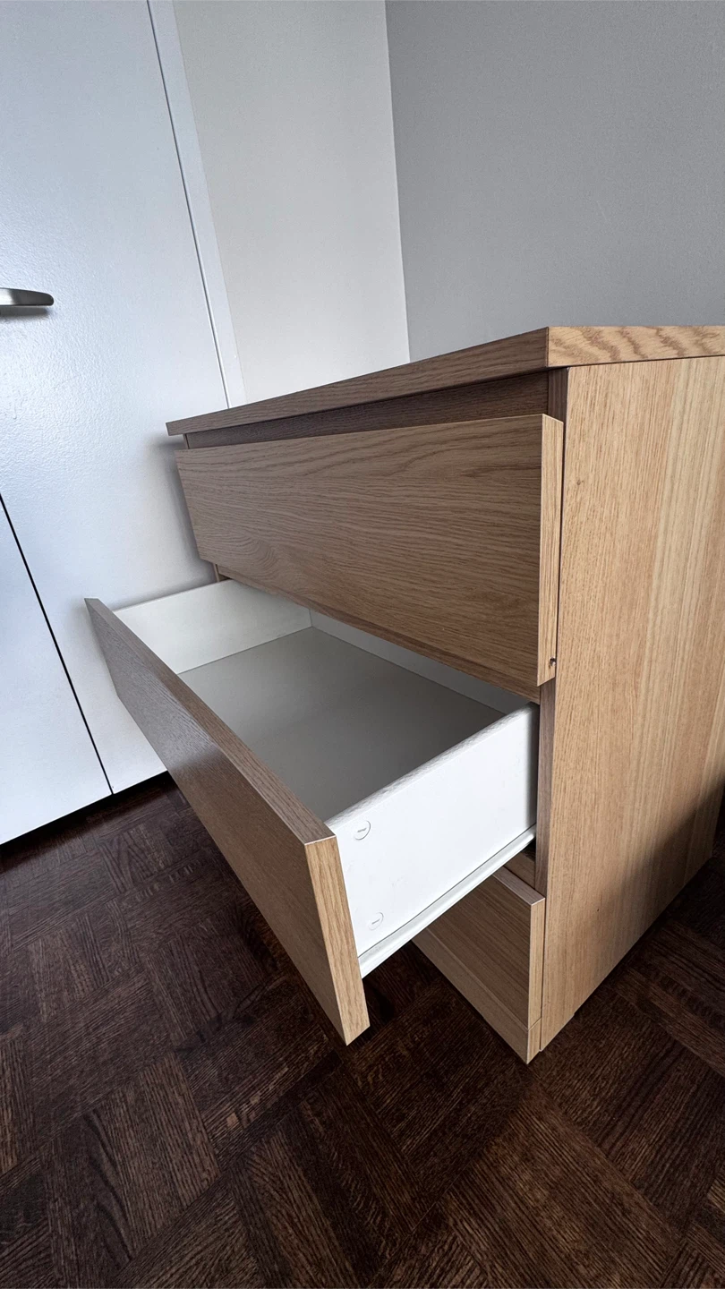 IKEA MALM 3-Drawer Dresser – Light Wood - photo 4
