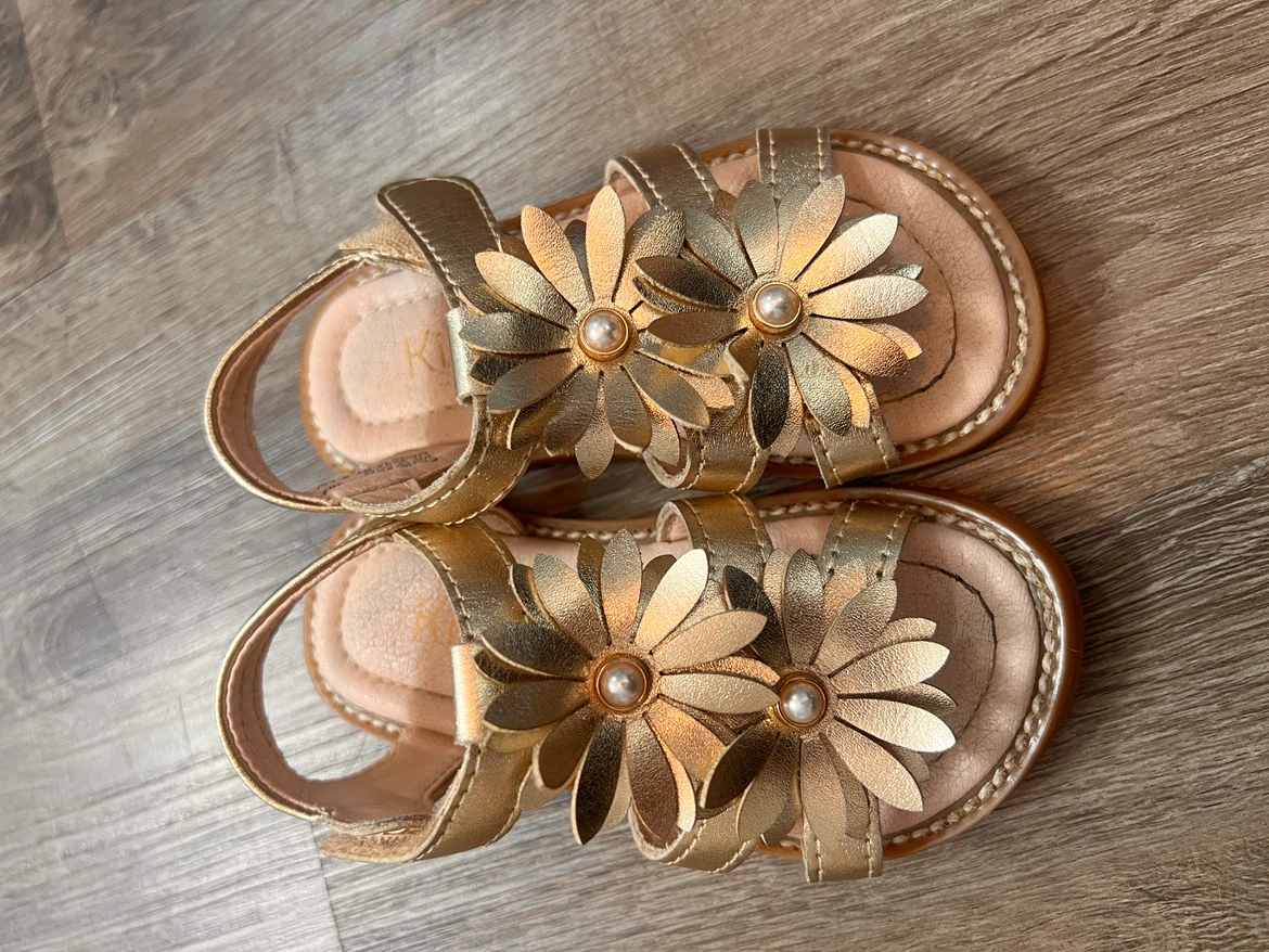 Kids Gold Floral Sandals