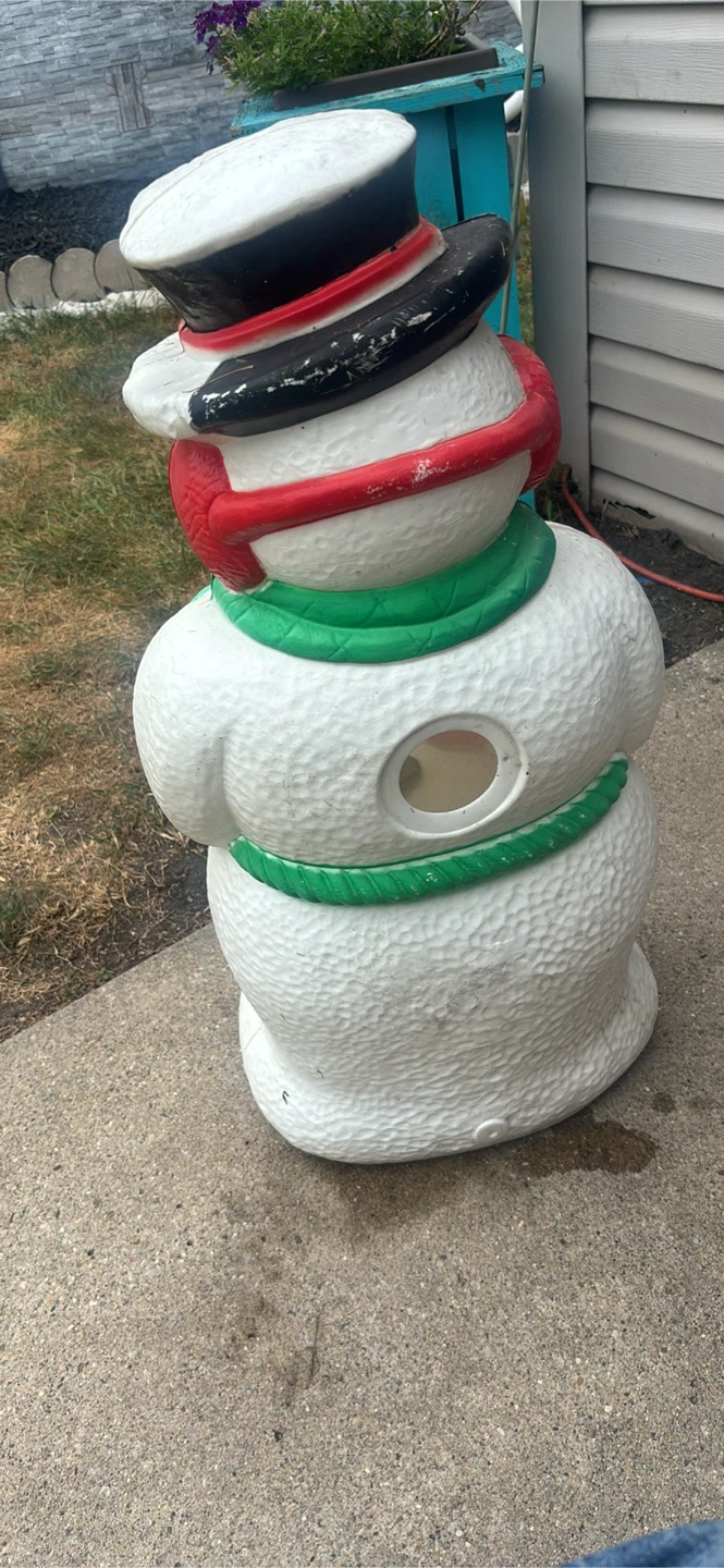 Vintage Plastic Snowman Christmas Decor