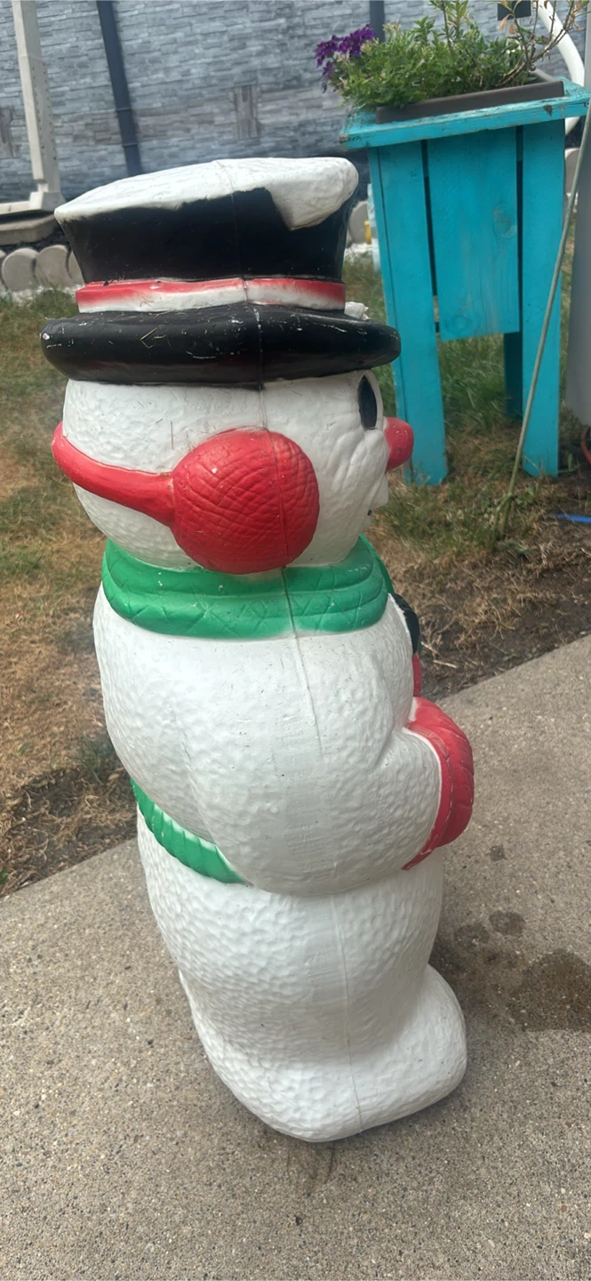 Vintage Plastic Snowman Christmas Decor - photo 2
