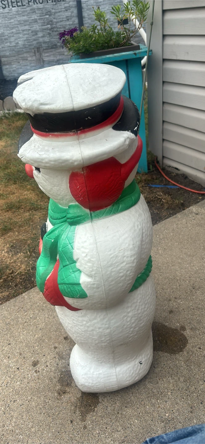 Vintage Plastic Snowman Christmas Decor - photo 3