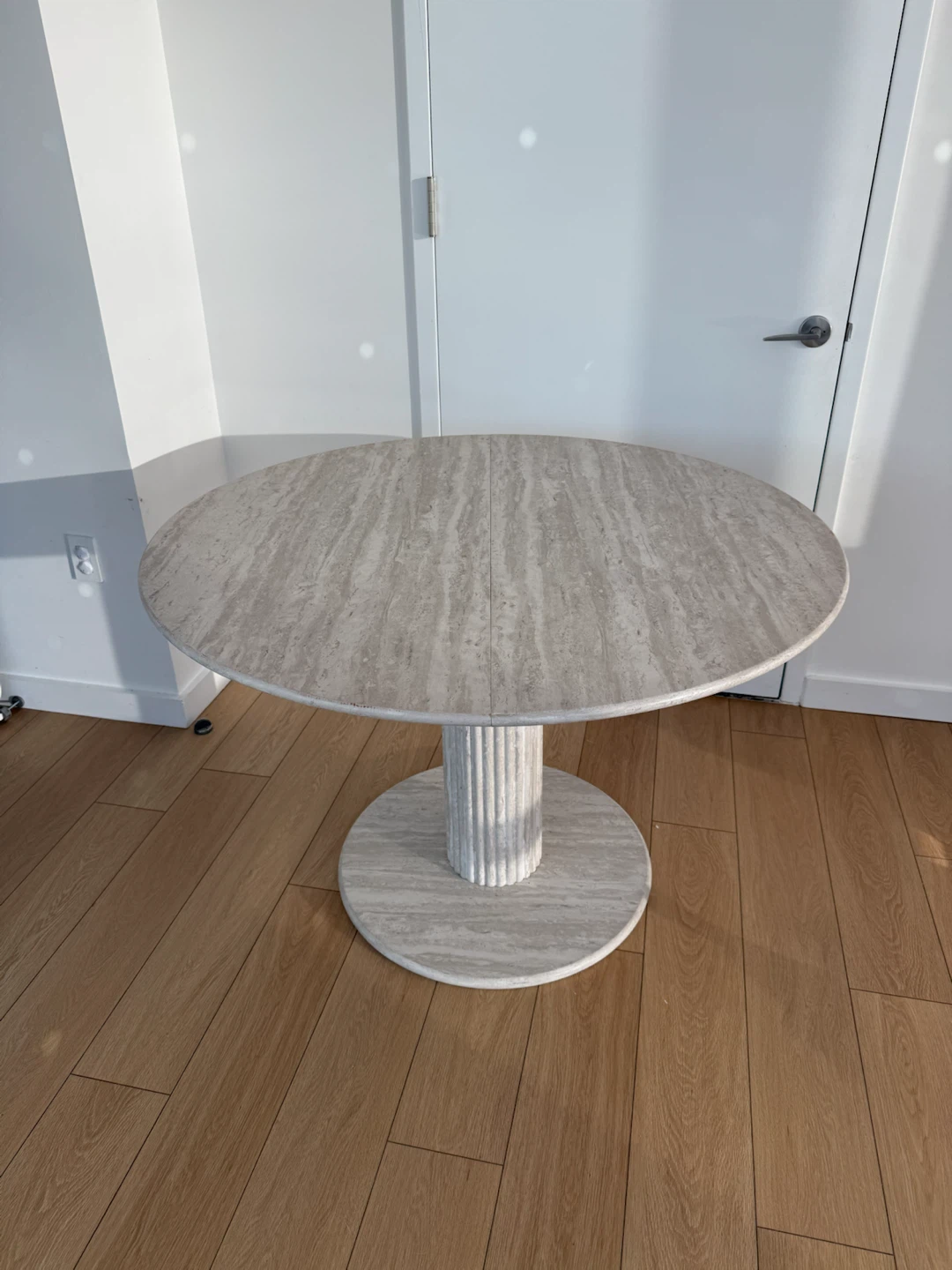 Round Travertine Dining Table