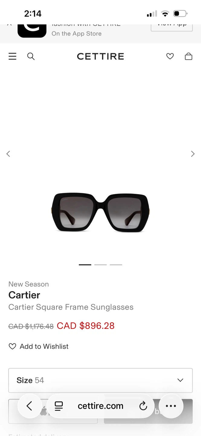 TITLE: Cartier CT0434S 001 Black Sunglasses with Cartier Case
