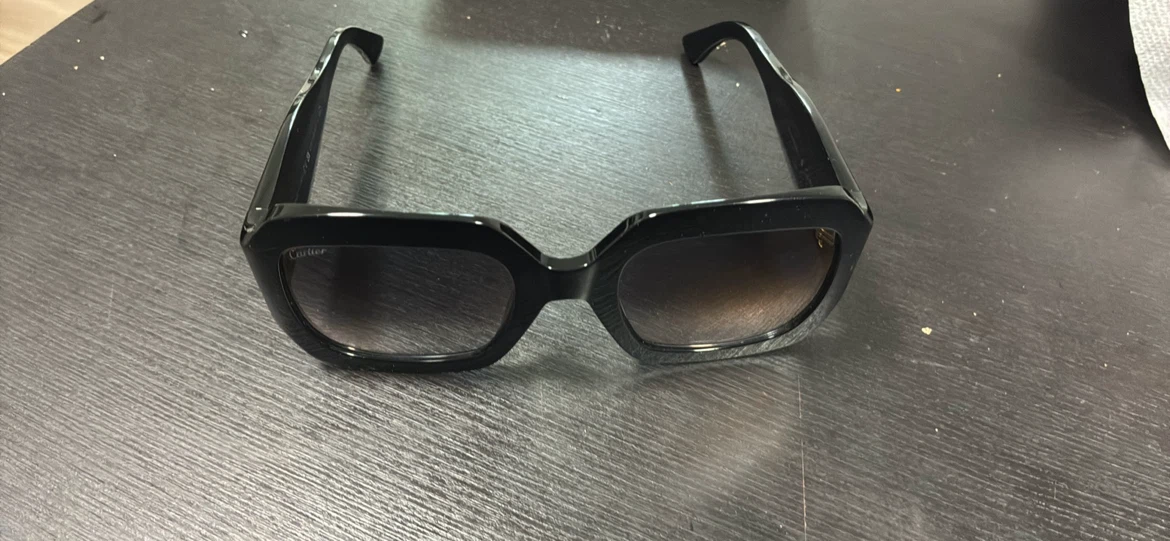 TITLE: Cartier CT0434S 001 Black Sunglasses with Cartier Case - photo 2