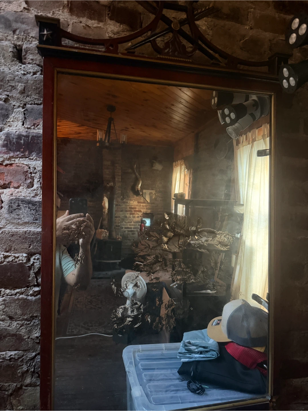 Vintage Wooden Wall Mirror - photo 3