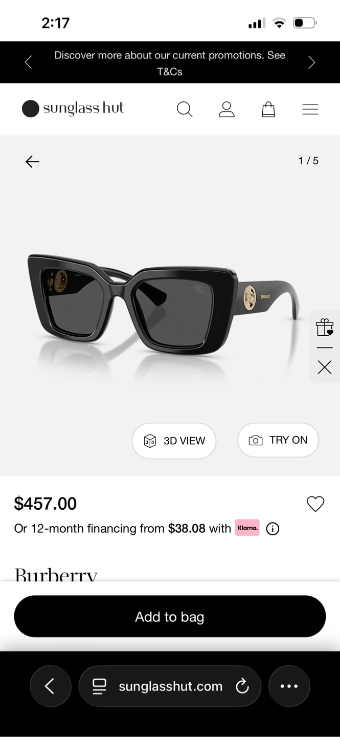Burberry Black Cat-Eye Sunglasses – Made in Italy