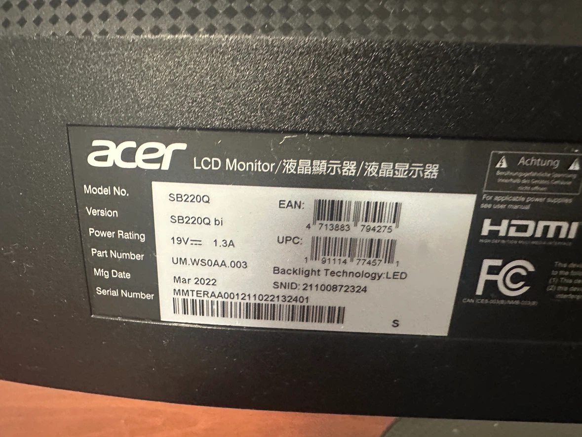 Acer SB220Q LED LCD Monitor - photo 4