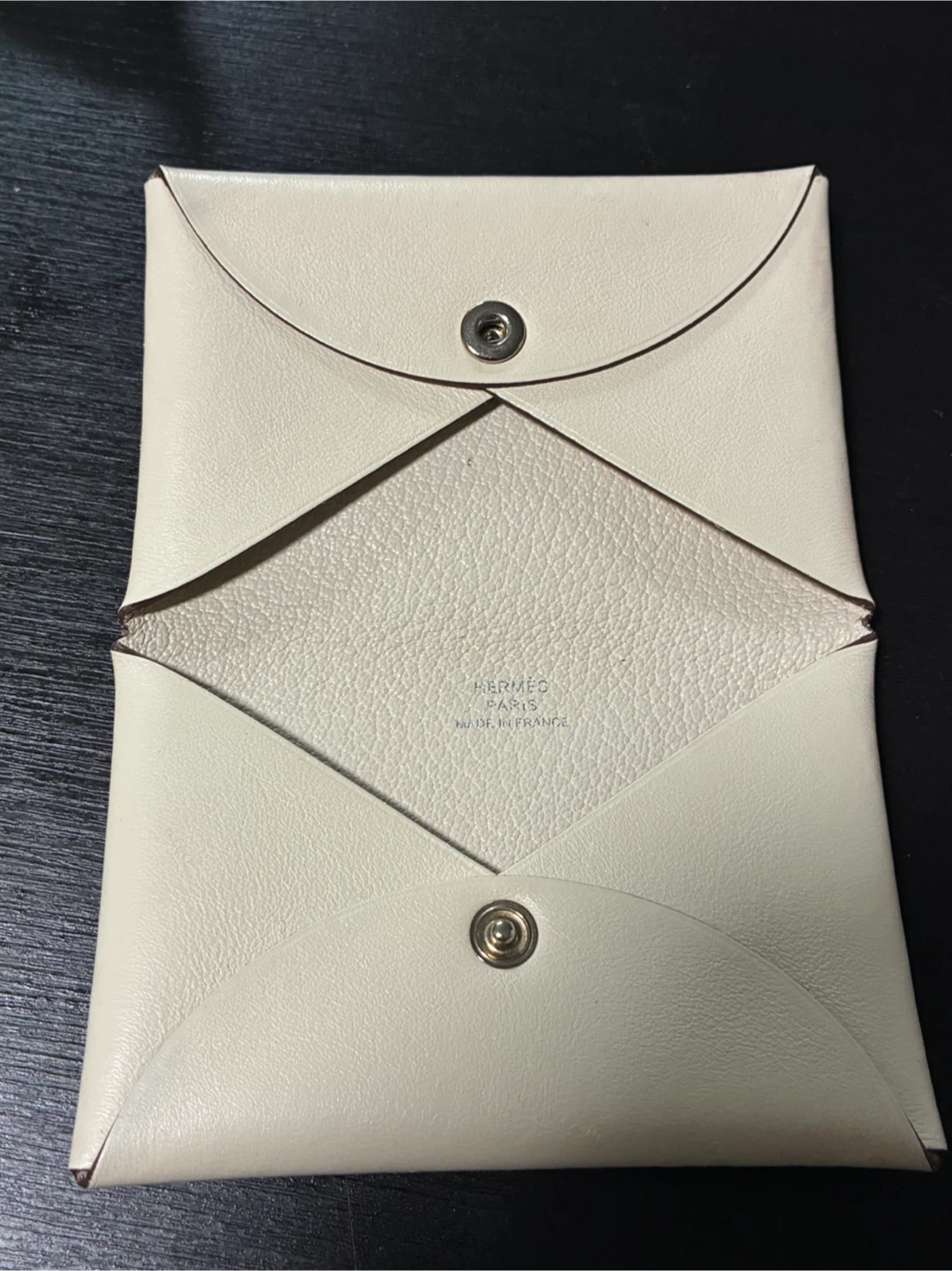 TITLE: Hermès Calvi Aviatrice Card Holder – Nata Swift Leather - photo 2